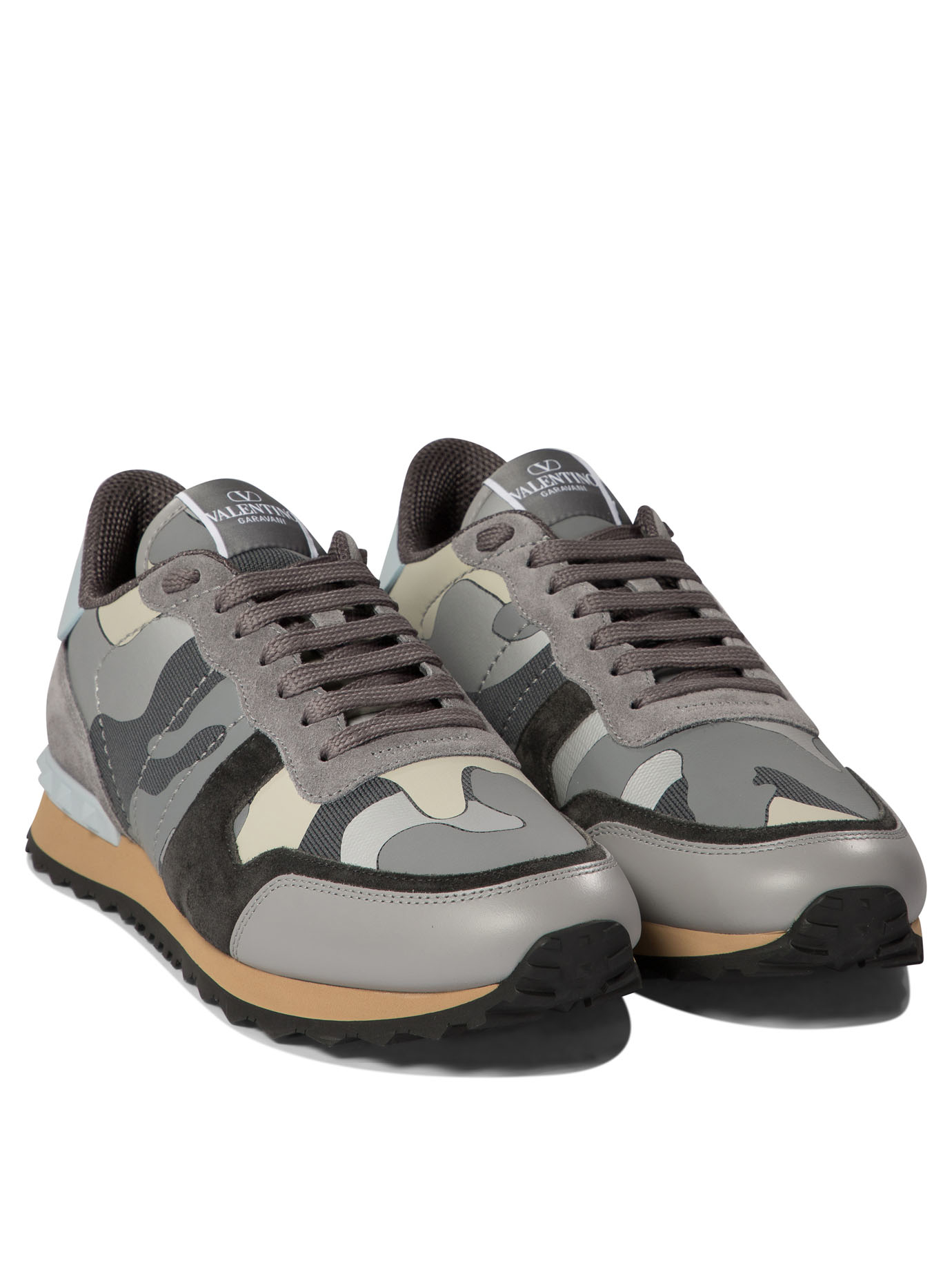 VALENTINO GARAVANI Grey Rockrunner Camouflage sneakers